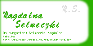 magdolna selmeczki business card